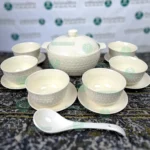 طقم تقديم الشوربة أبيض فاخر – 15 قطعة